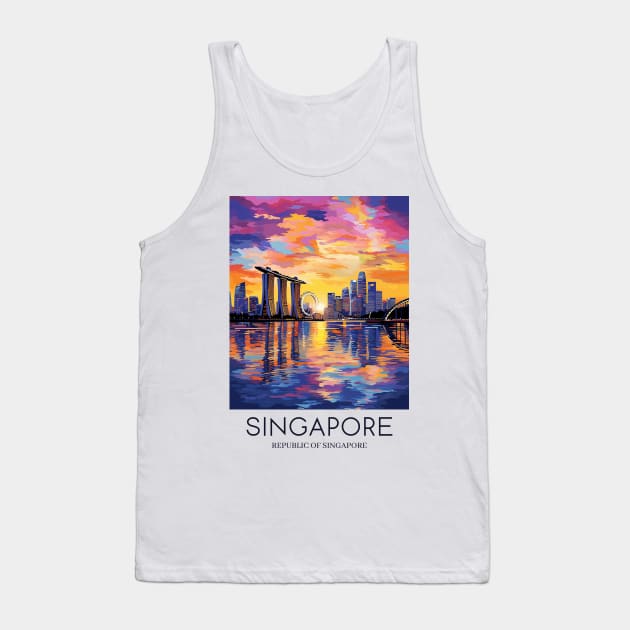 A Pop Art Travel Print of Singapore Tank Top by Studio Red Koala